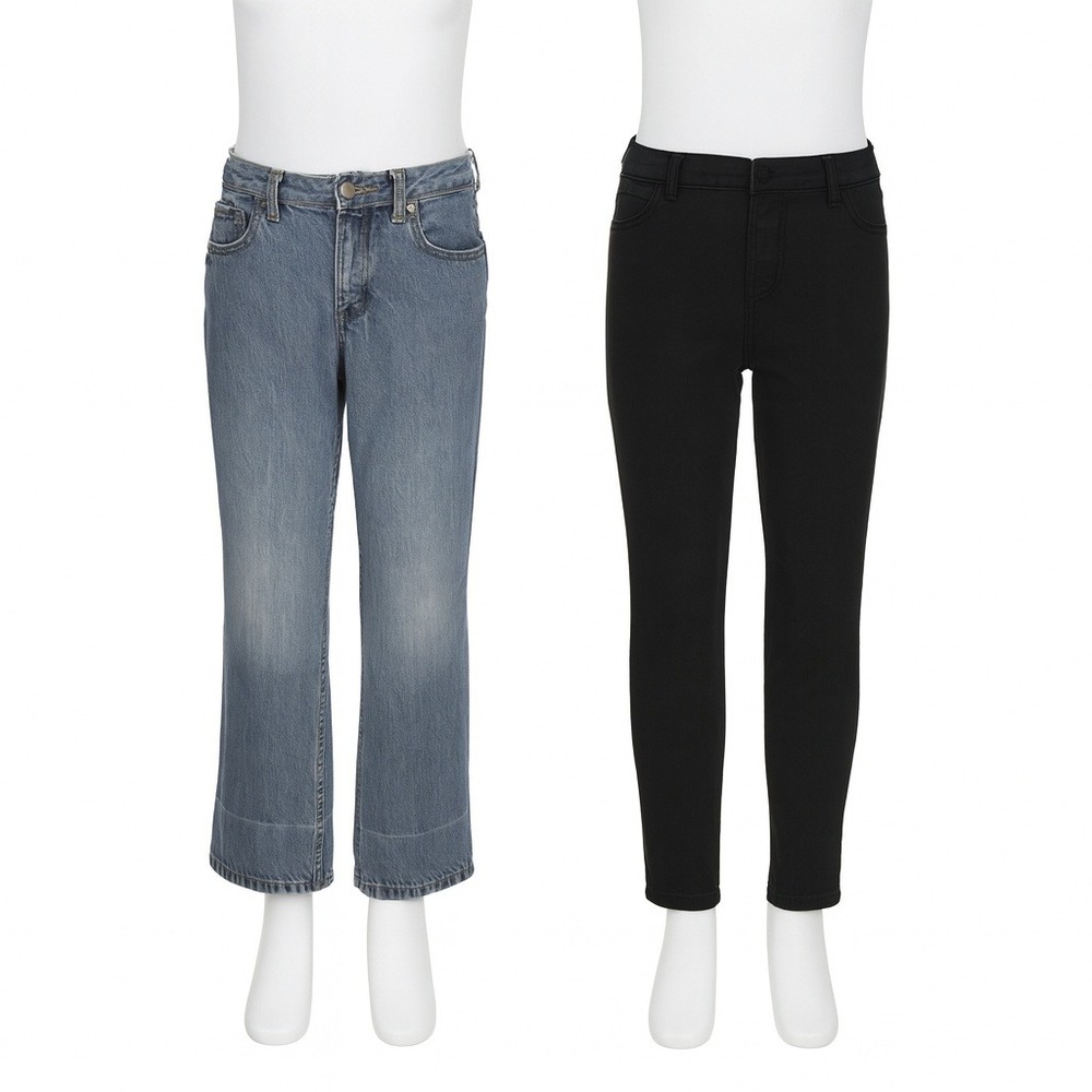 Girls 14 Pants Bundle Straight Leg Blue Jeans & Black Jeggings‎ Back To School